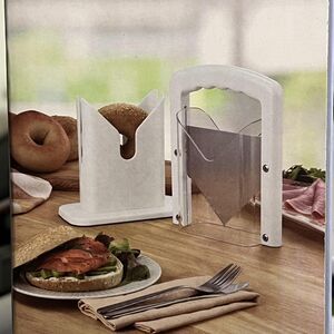 Crofton Bagel Slicer Stainless Steel Blade Cutter Dishwasher Safe Kitchen Tool